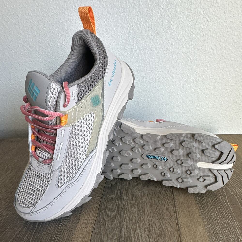 Columbia Hatana Breathe Trail Shoes Women's Size 10 Gray Pink Hiking Sneakers